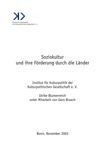 Soziokultur und ihre Förderung durch die Länder - LAKS