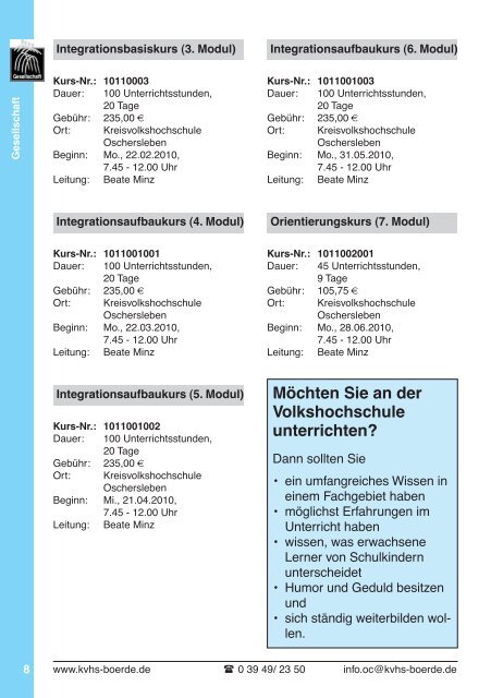 Spezial (Grundbildung) - Kreisvolkshochschule