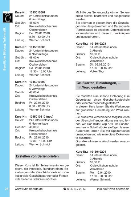 Spezial (Grundbildung) - Kreisvolkshochschule