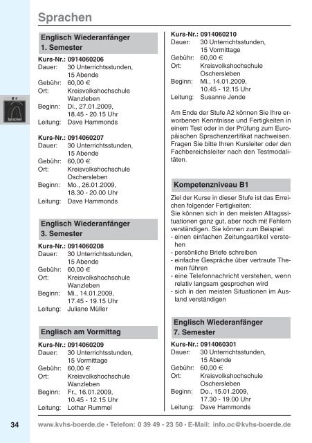 Sprachen - Kreisvolkshochschule