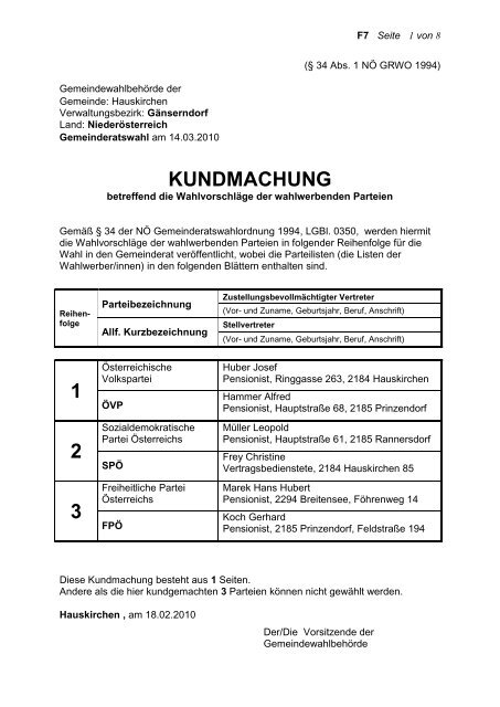 1 - Hauskirchen