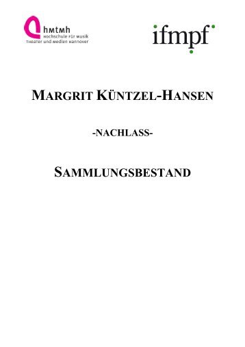 Margit Küntzel-Hansen - Institut für musikpädagogische Forschung ...