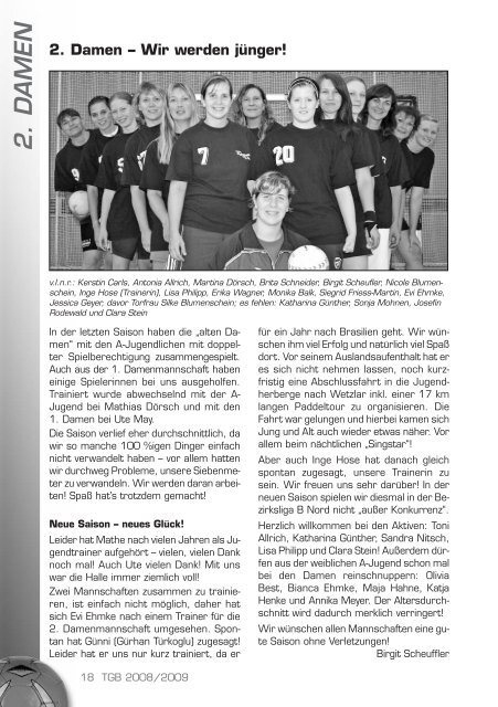 Bessunger Handball-Saison 08/09 - TGB 1865 Darmstadt