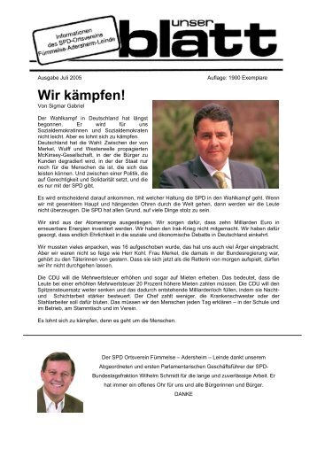 Wir kämpfen! - SPD-Ortsverein Fümmelse / Adersheim / Leinde