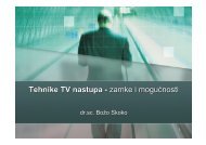 Tehnike TV nastupa - zamke i mogućnosti