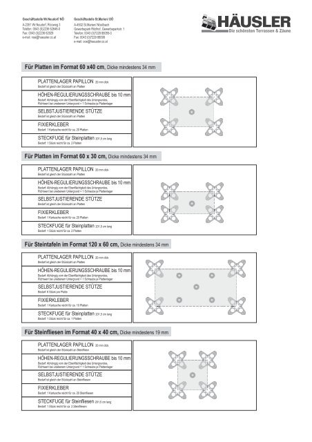 Plattenlager-System PAPILLON - Häusler