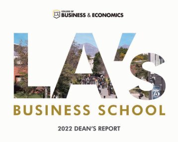 2022 CAL STATE LA CBE Dean's Report