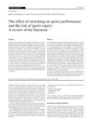 The effect of stretching on sports performance and the risk of ... - SSMS