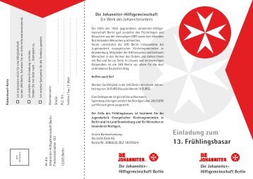 13. Frühlingsbasar Einladung zum