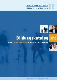 Bildungskatalog 2012 - Bundesfachschule Kälte-Klima-Technik