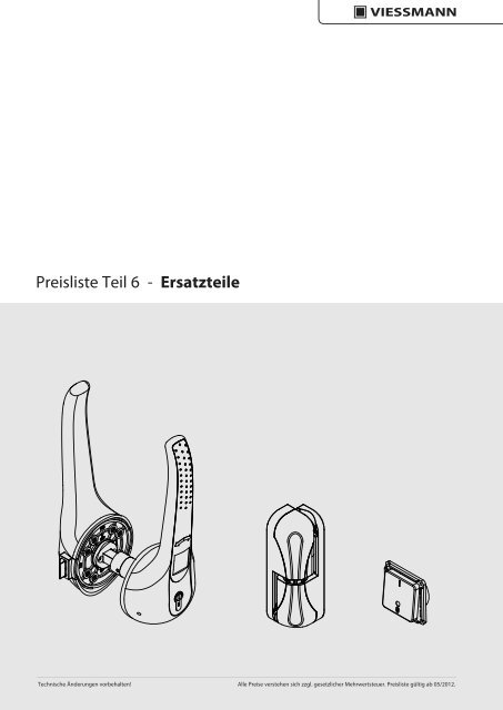 Preisliste Teil 6 - Ersatzteile - Viessmann Kältetechnik AG