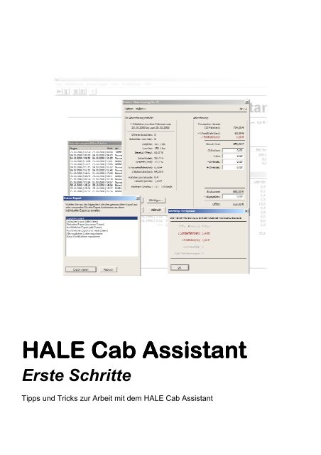 Cab Assistant - Heft Erste Schritte de - HALE electronic GmbH