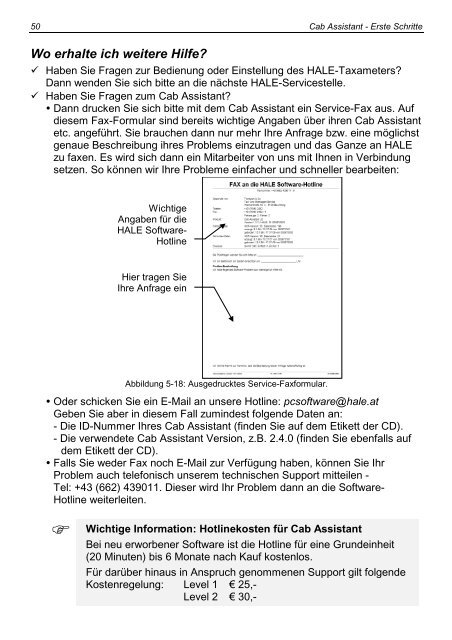 Cab Assistant - Heft Erste Schritte de - HALE electronic GmbH