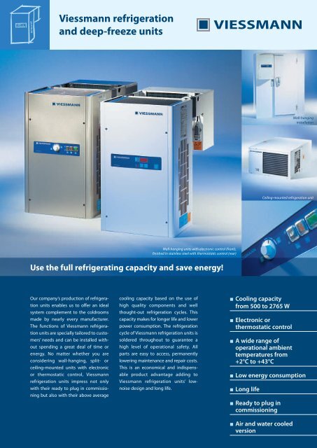 Viessmann refrigeration and deep-freeze units