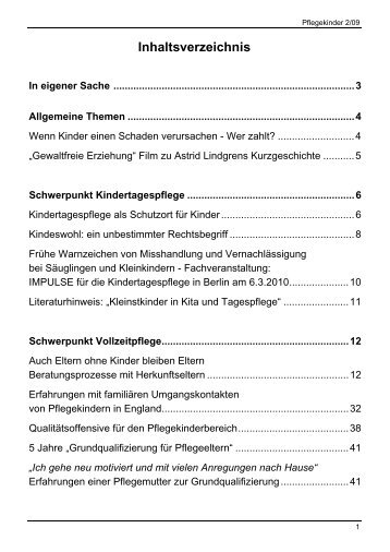 Pflegekinder-Heft 2/09 als PDF-Dokument - Kindertagespflege
