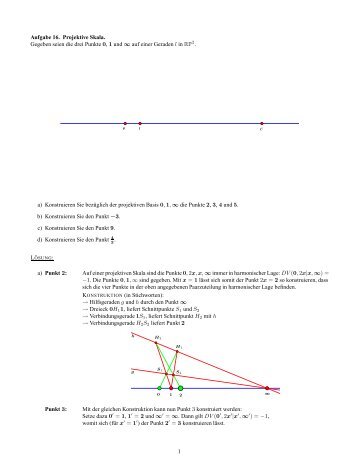 Aufgabe 16. Projektive Skala. Gegeben seien die drei Punkte ... - M10