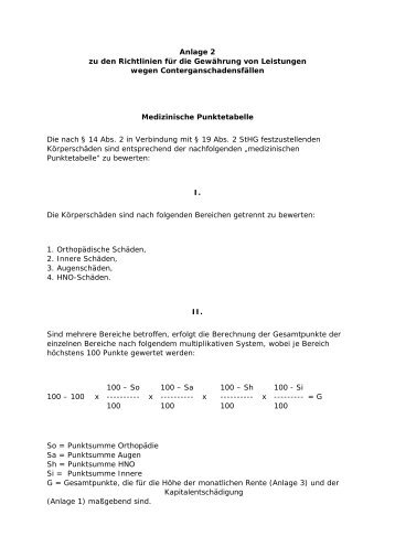 PDF 'Anlage 2 "Medizinische Punktetabelle" zu den Richtlinien - auf ...