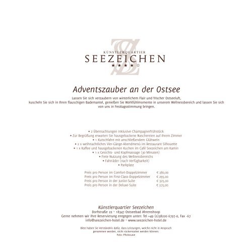 Arrangements - Das Hotel Künstlerquartier Seezeichen