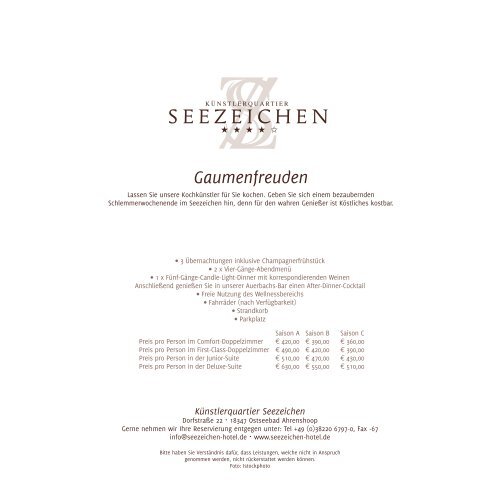 Arrangements - Das Hotel Künstlerquartier Seezeichen