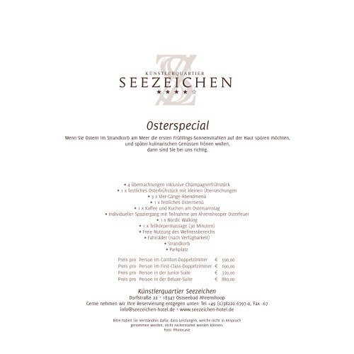 Arrangements - Das Hotel Künstlerquartier Seezeichen