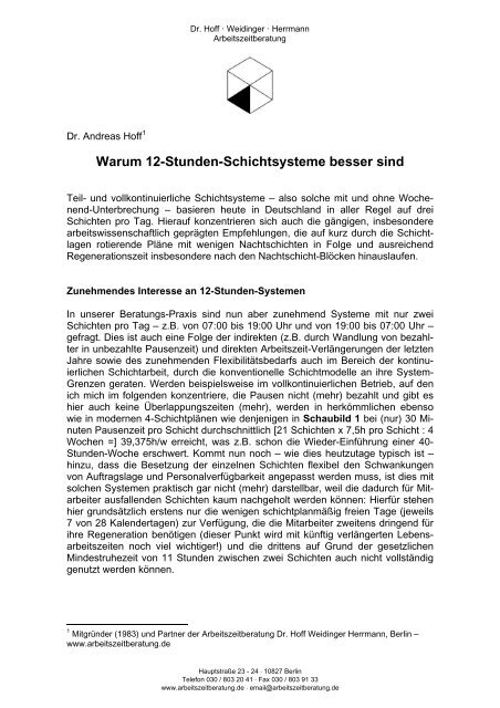 Warum 12-Stunden-Schichtsysteme besser sind