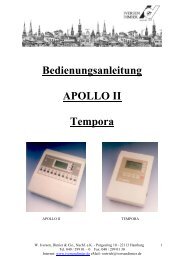 Bedienungsanleitung APOLLO II Tempora - W. Iversen, Dimier & Cie ...