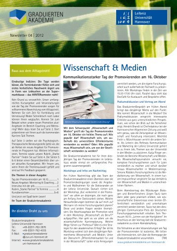 Wissenschaft & Medien - Graduiertenakademie - Leibniz Universität ...