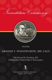 Graeme F. Woodworth, MD, FACS Investiture Program