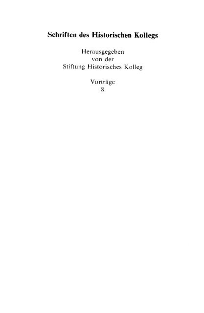 Traditionsbindung und Klassenbildung - Historisches Kolleg