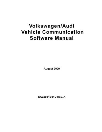 Volkswagen/Audi Vehicle Communication Software Manual - Snap-on