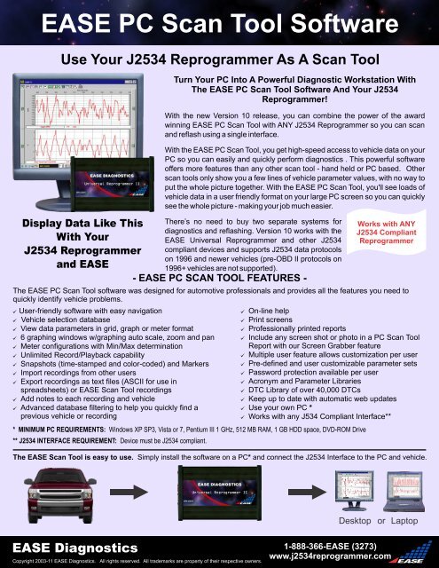 EASE PC Scan Tool Software for J2534 Reprogrammer