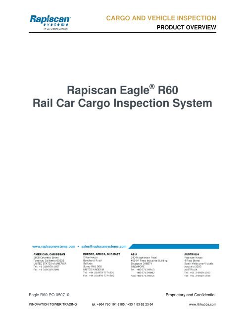 Rapiscan Eagle R60 Rail Car Cargo Inspection System - ITT-Kubba