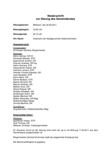 Gemeinderatssitzung 2011-05 (382 KB) - .PDF - Heidenreichstein