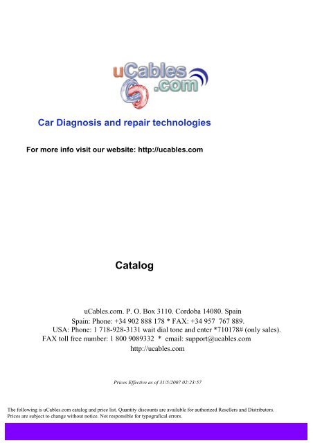 Car Diagnosis And Repair Technologies - Cables