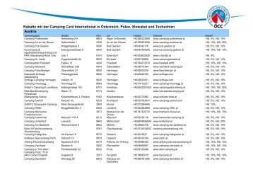 CCI Rabatt in Österreich, Polen, Slowakei und Tschechien - ÖCC