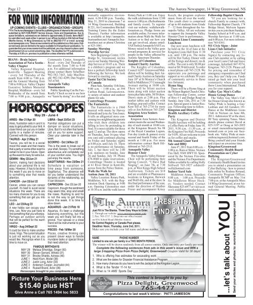 May 31 2011 - The Aurora Newspaper