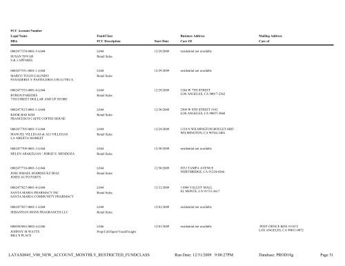 City of Los Angeles Office of Finance - LATAX Monthly Restricted ...