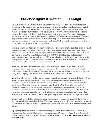 Violence against women... enough! - FIQ