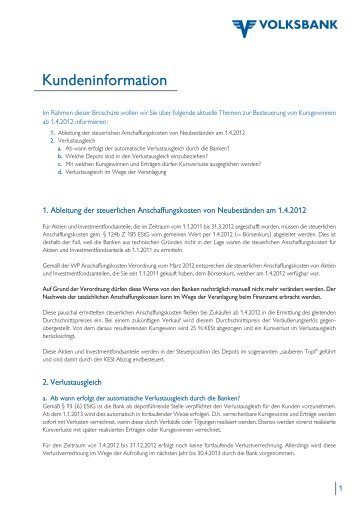 Kundeninformation - Volksbank Graz-Bruck