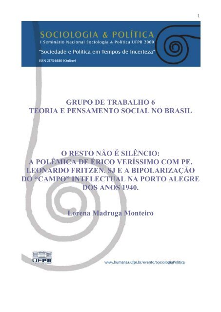 O resto não é silêncio - Setor de Ciências Humanas, Letras e Artes ...