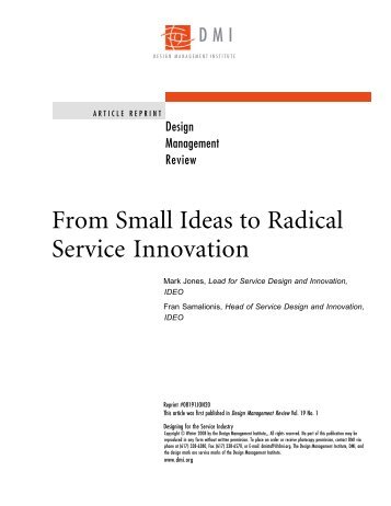 From Small Ideas to Radical Service Innovation - Ideo