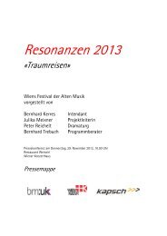 «Traumreisen» bei den «Resonanzen» 2013 - Wiener Konzerthaus