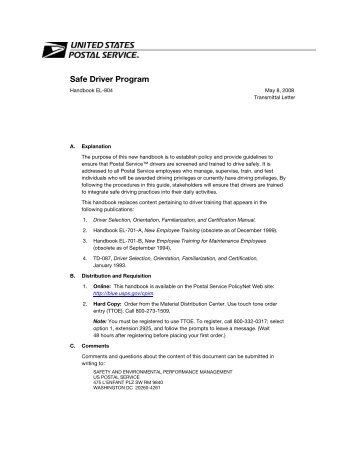 Safe Driver Program for individuals