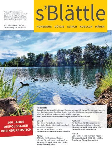 s'Blättle Nr. 15 - Do, 13. April 2023