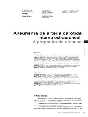 Aneurisma de arteria carótida interna extracraneal. A propósito de ...