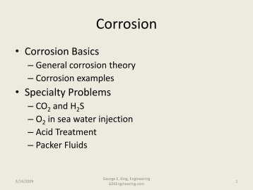 Corrosion Basics - George E King Engineering