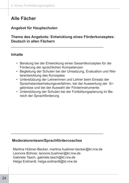 Fächerübergreifend - Lehrerfortbildung NRW