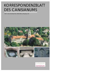 KORRESPONDENZBLATT DES CANISIANUMS