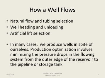 How a Well Flows - George E King Engineering