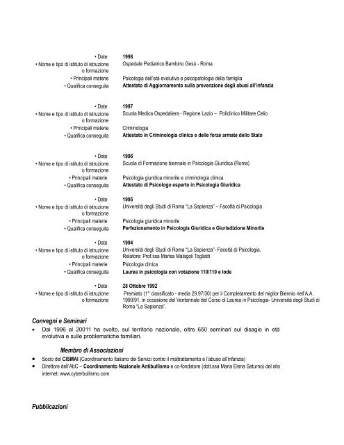 Curriculum Vitae - Mediazione facile